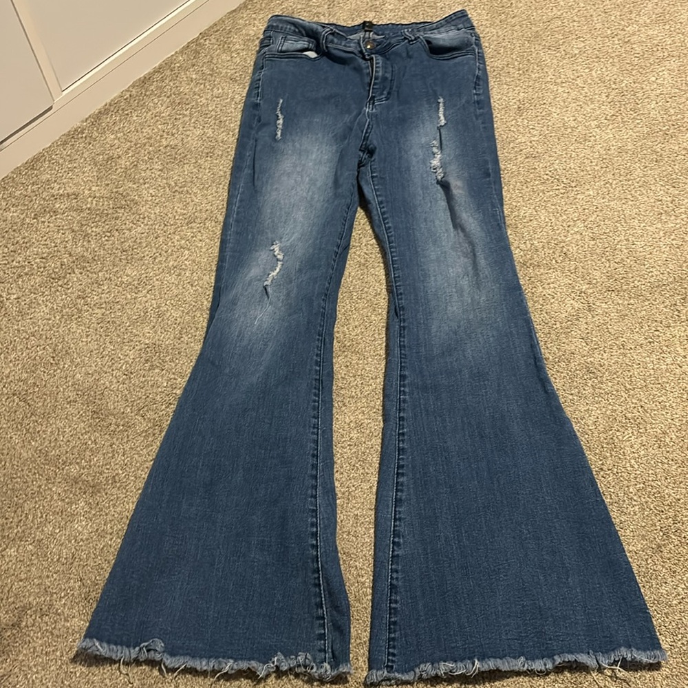 Blue jean bell bottoms